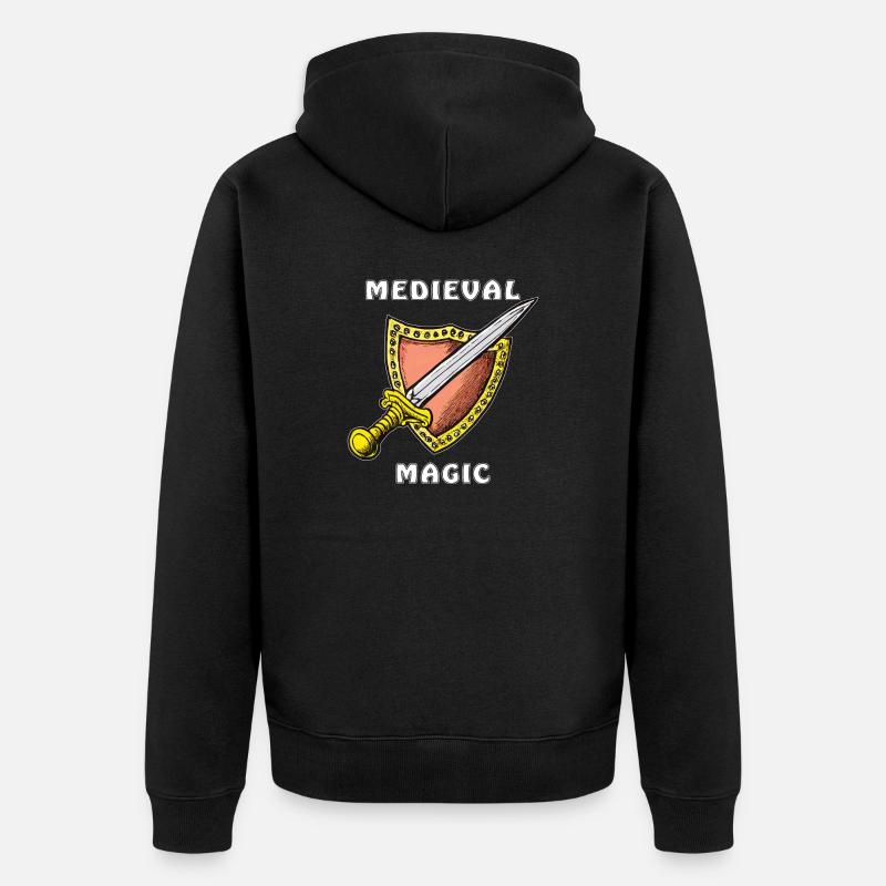 ÉPÉE MÉDIÉVALE MAGIE MÉDIÉVALE - Veste à capuche bio Premium Unisexe - noir