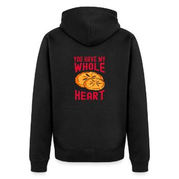 Bäcker, du hast mein ganzes Herz beim Backen - Unisex Premium Bio Zip Hoodie - Schwarz - Hinten - Nico (187cm)