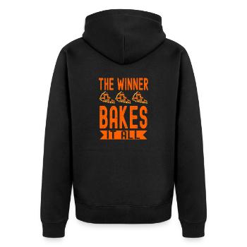 Baker The Winner Bakes It All Baking - Unisex Premium Organic Zip Hoodie - black - Back - Nico (187cm)
