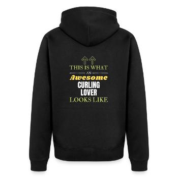 Voici à quoi ressemble un grand amateur de curling - Veste à capuche bio Premium Unisexe - noir - Dos - Nico (187cm)