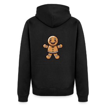 Christmas Gingerbread Baking Cookie - Unisex Premium Organic Zip Hoodie - black - Back - Nico (187cm)