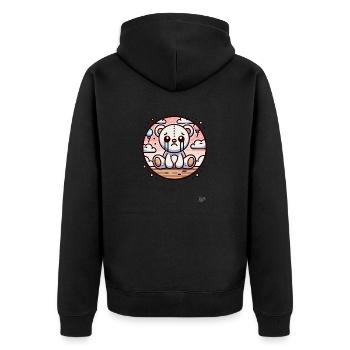 Ours en peluche triste et mignon - Veste à capuche bio Premium Unisexe - noir - Dos - Nico (187cm)