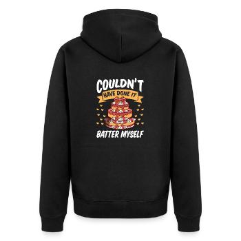 Patissier Done It Batter Myself Baking - Unisex Premium Organic Zip Hoodie - black - Back - Nico (187cm)