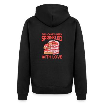 Cake's Been Sprinkled With Love Baking - Unisex Premium Organic Zip Hoodie - black - Back - Nico (187cm)