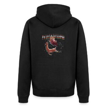 Fa La La La Llama - Santa Sleigh with Llama - Unisex Premium Organic Zip Hoodie - black - Back - Nico (187cm)