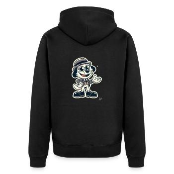 Chien de dessin animé rétro en costume classique avec chapeau - Veste à capuche bio Premium Unisexe - noir - Dos - Nico (187cm)