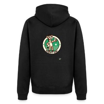 Thumbs up giraffe - Just right, keep it - Unisex Premium Organic Zip Hoodie - black - Back - Nico (187cm)
