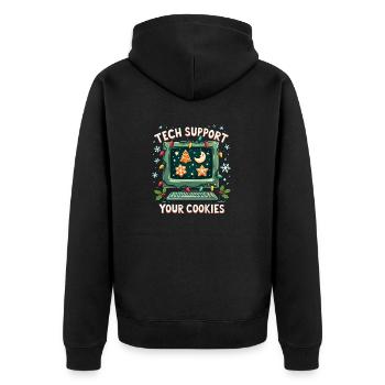 Delete Cookies Tech Support Christmas Shirt - Unisex Premium Bio Zip Hoodie - Schwarz - Hinten - Nico (187cm)