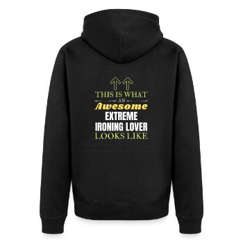 Voici à quoi ressemble un superbe amateur de repassage extrême - Veste à capuche bio Premium Unisexe - noir - Dos - Nico (187cm)