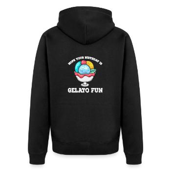 Sundae Favorite Day Of Week Gelato Cream - Unisex Premium Organic Zip Hoodie - black - Back - Nico (187cm)