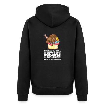 Breyers Reue beim Kauf von Frosty Cream - Unisex Premium Bio Zip Hoodie - Schwarz - Hinten - Nico (187cm)