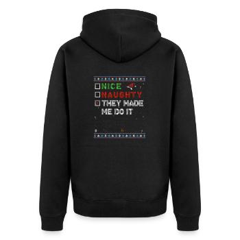 Gentil coquin Ils m’ont fait le faire - Père Noël - Veste à capuche bio Premium Unisexe - noir - Dos - Nico (187cm)