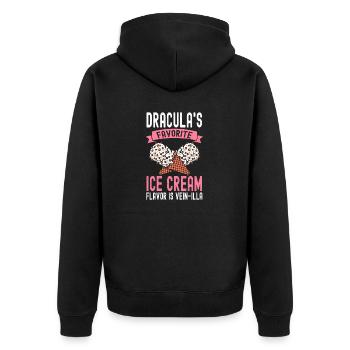 Dracula's Favorite Vein-illa Cream - Unisex Premium Organic Zip Hoodie - black - Back - Nico (187cm)