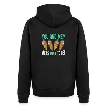 We're Mint To Be Sundae Gelato Cream - Unisex Premium Bio Zip Hoodie - Schwarz - Hinten - Nico (187cm)
