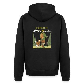 FORESTER GUARDIAN OF EARTH AND NATURE - Unisex Premium Organic Zip Hoodie - black - Back - Nico (187cm)