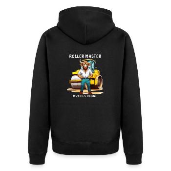 ROLLER MASTER BULLS STRONG - Unisex Premium Organic Zip Hoodie - black - Back - Nico (187cm)