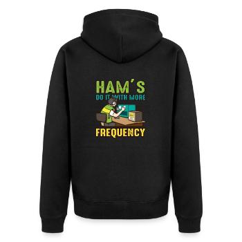 Radio Do It With Frequency Ham Radio - Unisex Premium Organic Zip Hoodie - black - Back - Nico (187cm)