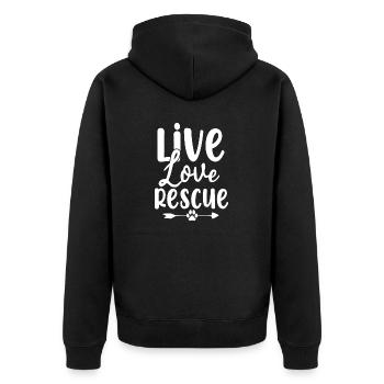 Live Love Sauvetage Refuge pour animaux de compagnie Sauvetage Animal d’accueil - Veste à capuche bio Premium Unisexe - noir - Dos - Nico (187cm)