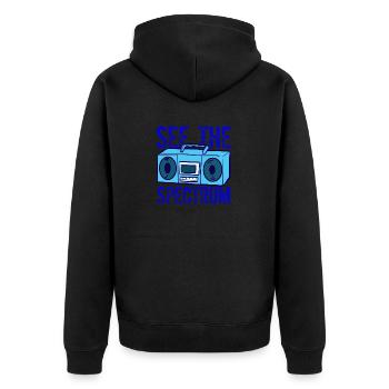 Amateurfunk Siehe Das Spektrum Amateurfunk - Unisex Premium Bio Zip Hoodie - Schwarz - Hinten - Nico (187cm)