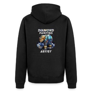 DIAMOND PAINTING ARTIST - Unisex Premium Bio Zip Hoodie - Schwarz - Hinten - Nico (187cm)