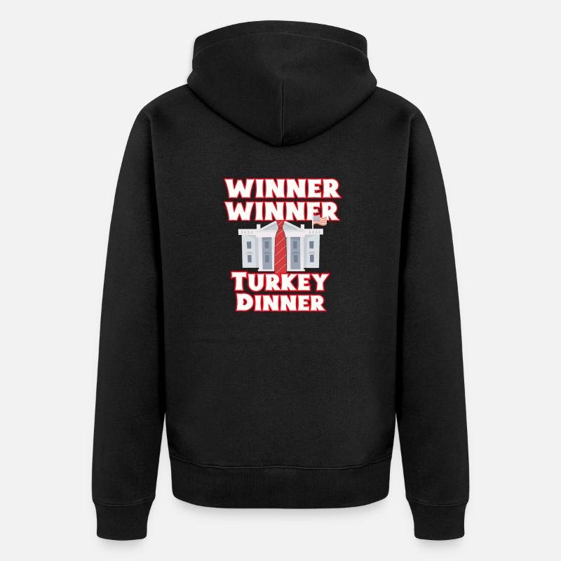  Gewinner thanksgiving dinner - Unisex Premium Bio Zip Hoodie - Schwarz
