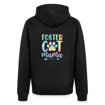 Foster Cat Mama Drôle de chat Tie Dye Sauvetage Maman - Veste à capuche bio Premium Unisexe - noir - Dos - Nico (187cm)