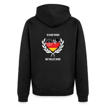 Peace in Germany - Unisex Premium Organic Zip Hoodie - black - Back - Nico (187cm)