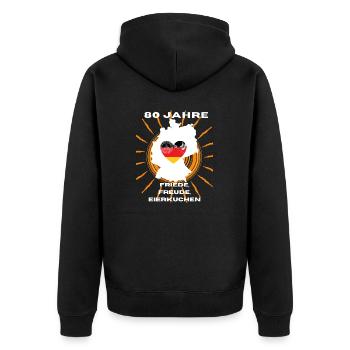 Peace in Germany - Unisex Premium Organic Zip Hoodie - black - Back - Nico (187cm)