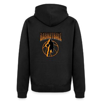 Sports Baller Hoops Player Basketball - Unisex Premium Organic Zip Hoodie - black - Back - Nico (187cm)