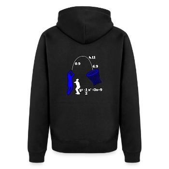 Sports Baller Hoops Player Calculation Basketball - Unisex Premium Organic Zip Hoodie - black - Back - Nico (187cm)