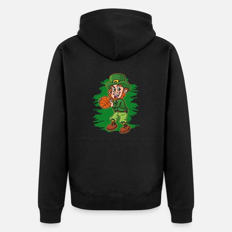 Basket-ball, Saint-Patrick, Basket-ball - Veste à capuche bio Premium Unisexe - noir