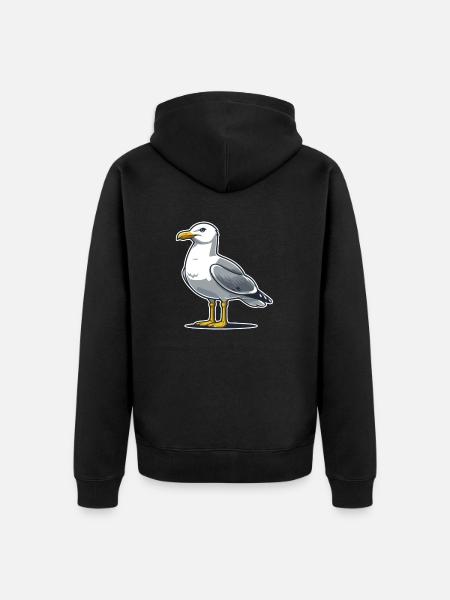 Möwe - Unisex Premium Bio Zip Hoodie - Schwarz
