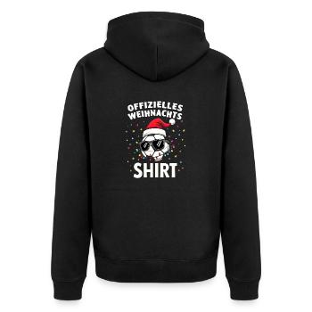 Lustiger Fußball - Spruch Weihnachten Advent Fest - Unisex Premium Bio Zip Hoodie - Schwarz - Hinten - Nico (187cm)