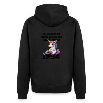 Limited Edition 1954 Geburtstag 1954 Geboren - Unisex Premium Bio Zip Hoodie - Schwarz - Hinten - Nico (187cm)