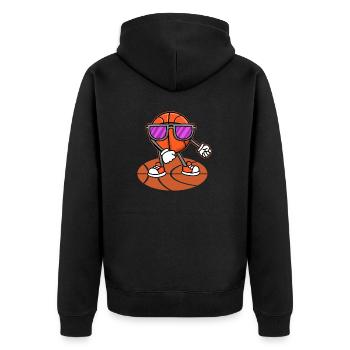Basket Sports Baller Dabbing Basketball - Unisex Premium Organic Zip Hoodie - black - Back - Nico (187cm)