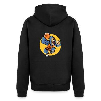 Basket Sports Baller Basketball Gorilla - Unisex Premium Organic Zip Hoodie - black - Back - Nico (187cm)