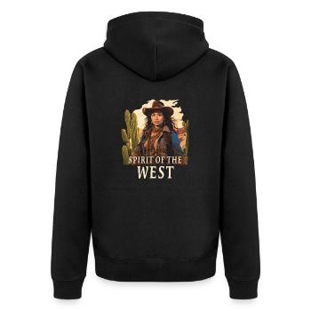 L’ DE L’OUEST - Veste à capuche bio Premium Unisexe - noir - Dos - Nico (187cm)