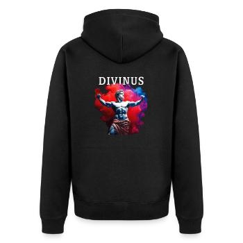 DIVINUS - Unisex Premium Organic Zip Hoodie - black - Back - Nico (187cm)
