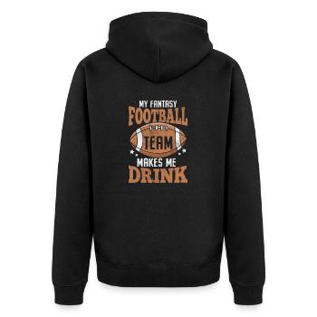 Mon équipe de Fantasy Football me fait boire - Veste à capuche bio Premium Unisexe - noir - Dos - Nico (187cm)