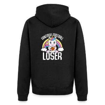Fantasy Football Loser Commissioner Last Place - Unisex Premium Organic Zip Hoodie - black - Back - Nico (187cm)