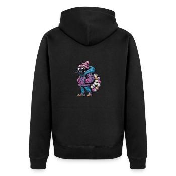 Escargot Mode Hiver - Veste à capuche bio Premium Unisexe - noir - Dos - Nico (187cm)