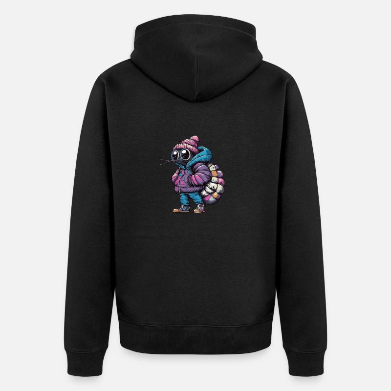 Escargot Mode Hiver - Veste à capuche bio Premium Unisexe - noir