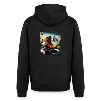 HIKING BOOT - Unisex Premium Organic Zip Hoodie - black - Back - Nico (187cm)