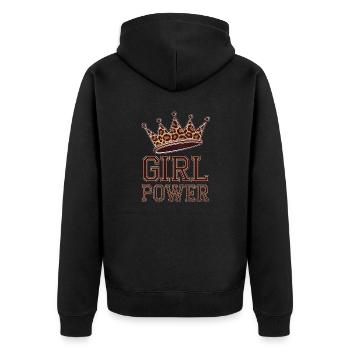 Girl Power - Strong and Courageous Woman - Unisex Premium Organic Zip Hoodie - black - Back - Nico (187cm)