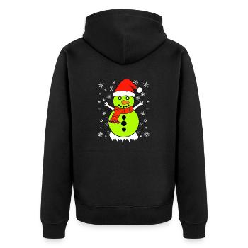 Christmas Hat Snowman Xmas Funny Kickball - Unisex Premium Organic Zip Hoodie - black - Back - Nico (187cm)