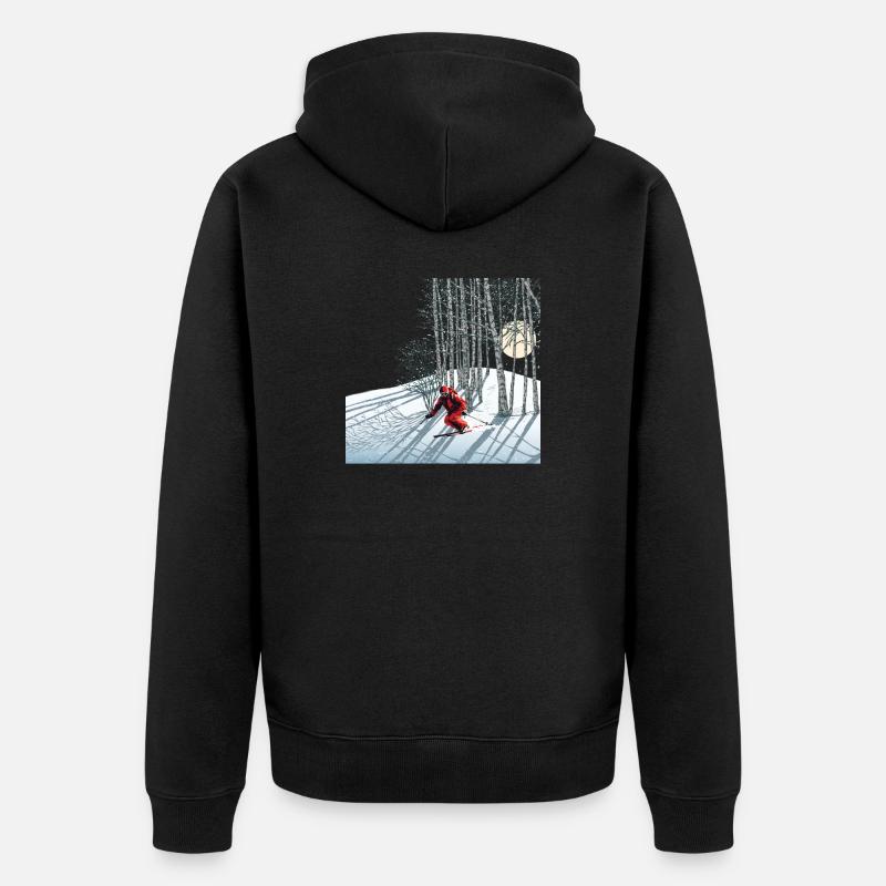 Nachtskifahren Ski nocturne - Veste à capuche bio Premium Unisexe - noir