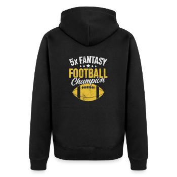 5x Fantasy Football Champion FFL Champ Football - Veste à capuche bio Premium Unisexe - noir - Dos - Nico (187cm)