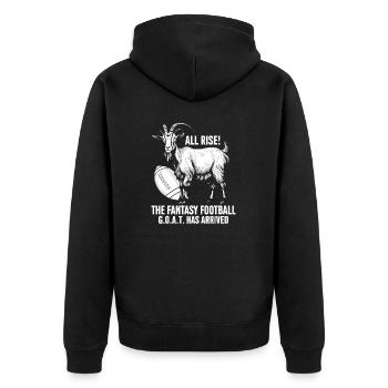 All Rise The Fantasy Football GOAT FFL Champion - Veste à capuche bio Premium Unisexe - noir - Dos - Nico (187cm)