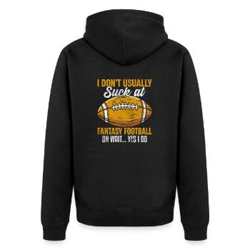 Je ne suis pas nul au Fantasy Football Commish FFL en dernier - Veste à capuche bio Premium Unisexe - noir - Dos - Nico (187cm)