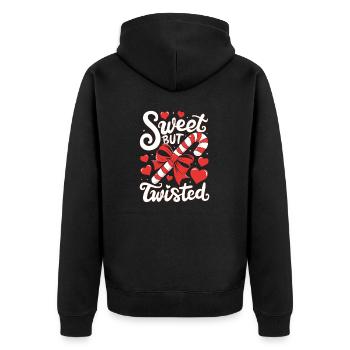 Canne de Noël douce mais tordue drôle Noël - Veste à capuche bio Premium Unisexe - noir - Dos - Nico (187cm)